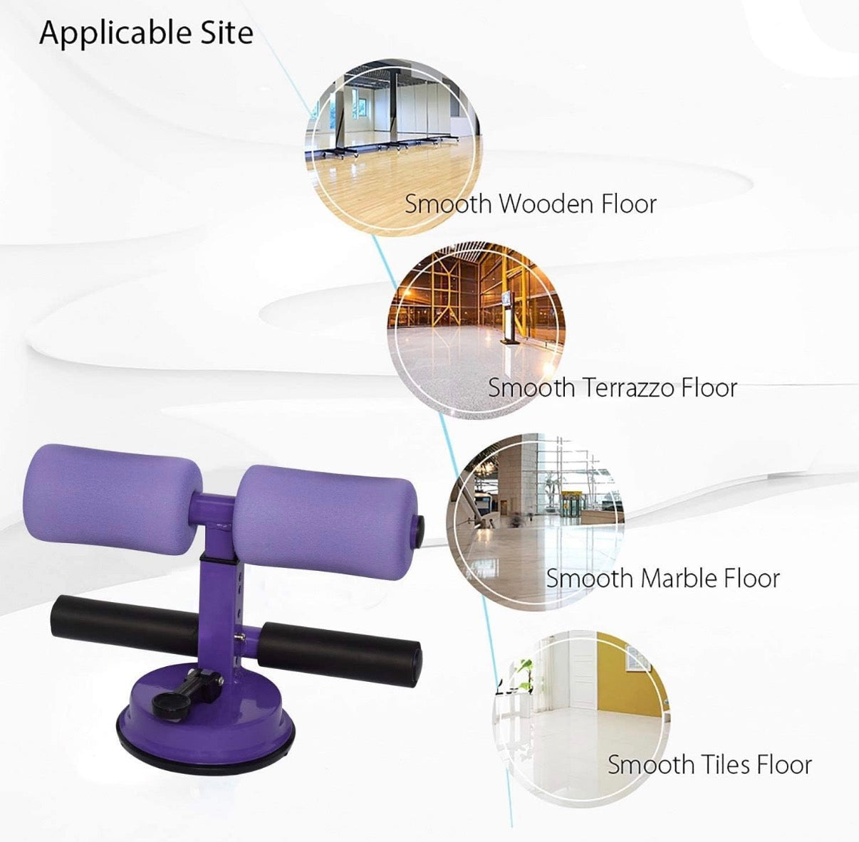 Sit-Up Assistant for Home Fitness with Suction Fixation