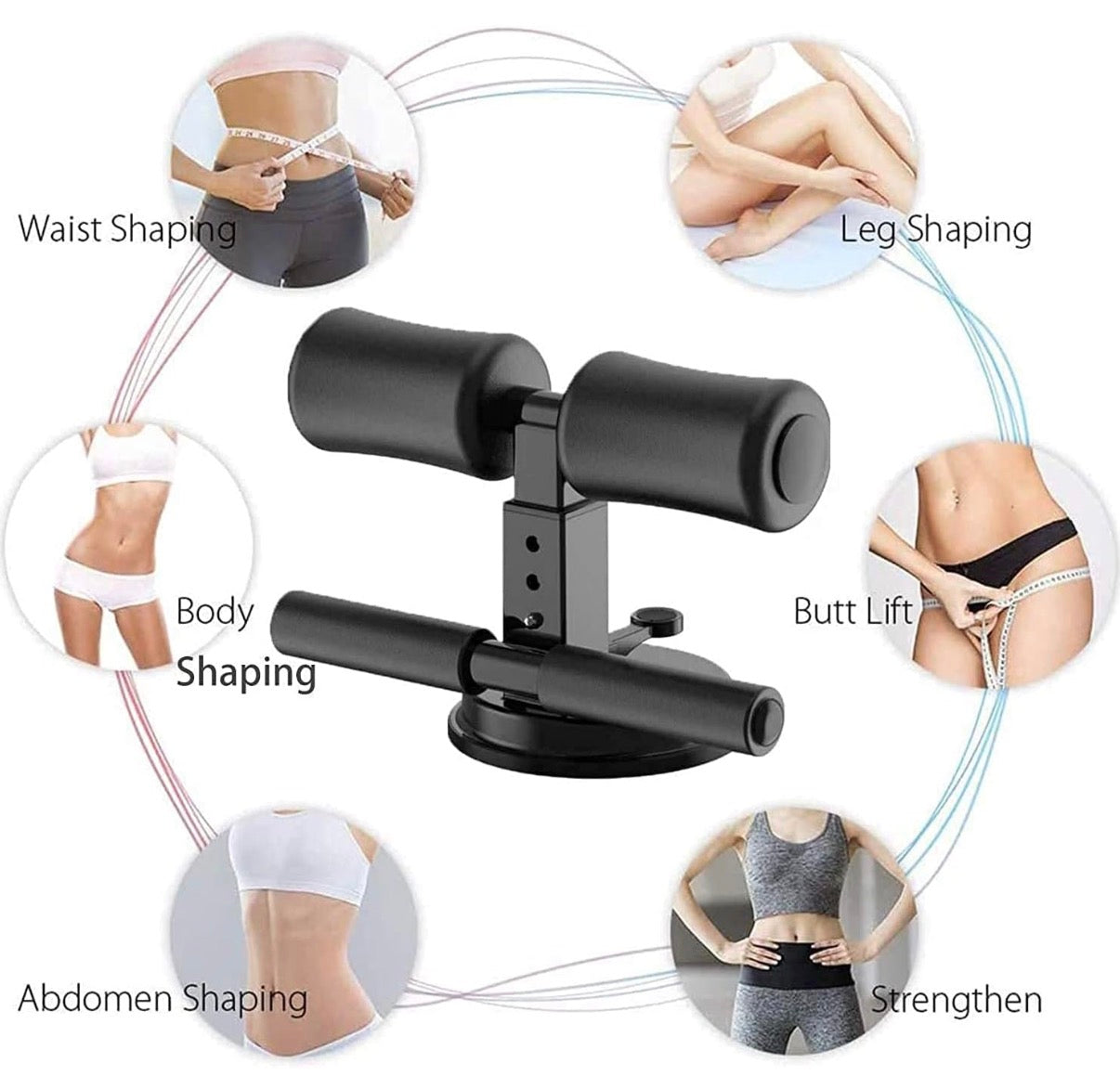 Sit-Up Assistant for Home Fitness with Suction Fixation