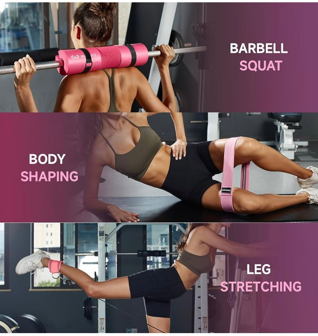 Barbell Pad Set with Ankle Strap for Hip Thrusts